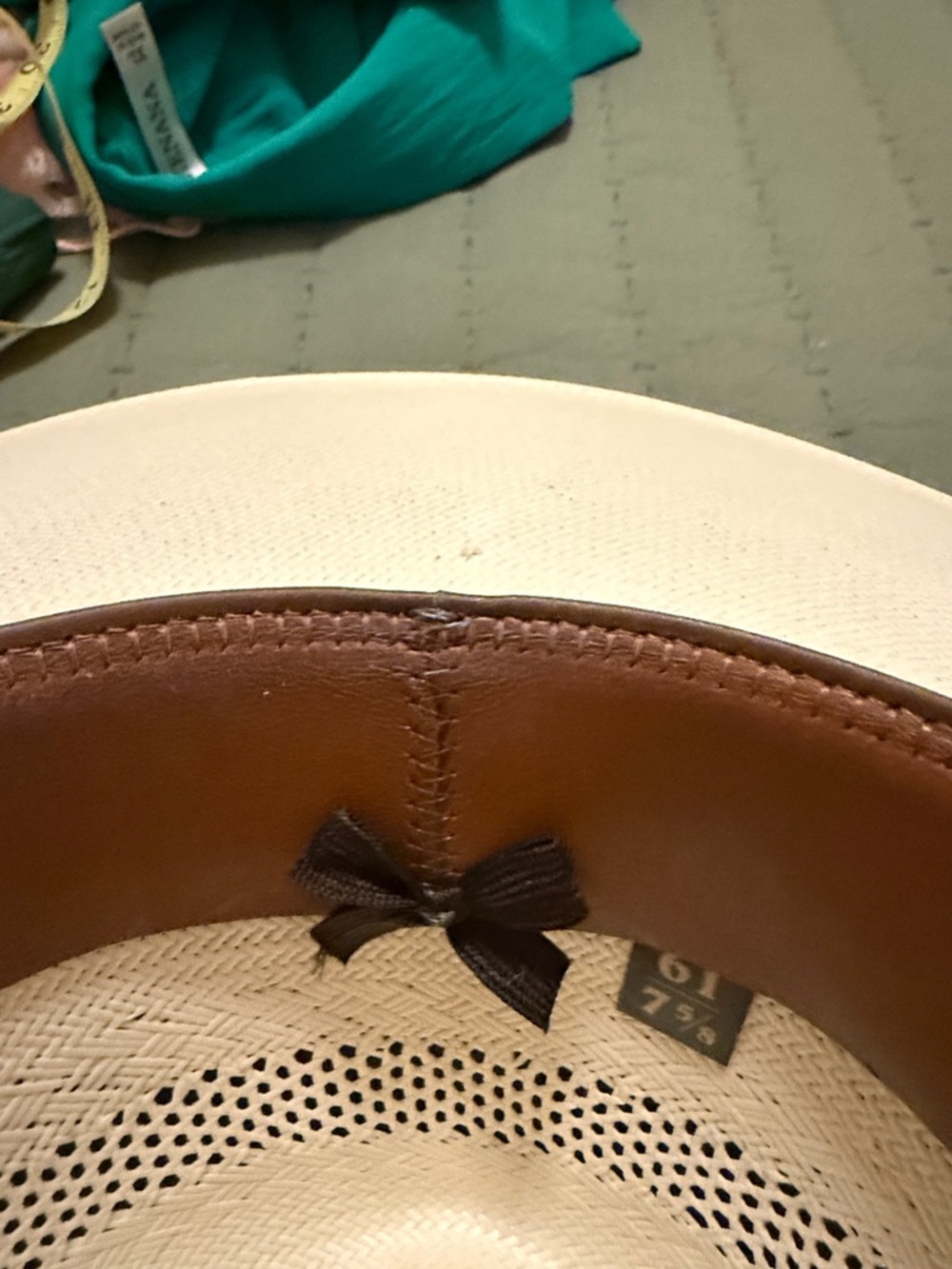 Stetson Cream Straw Cowboy Hat with Brown Band- Size 7 5/8 - Picture 9 of 9